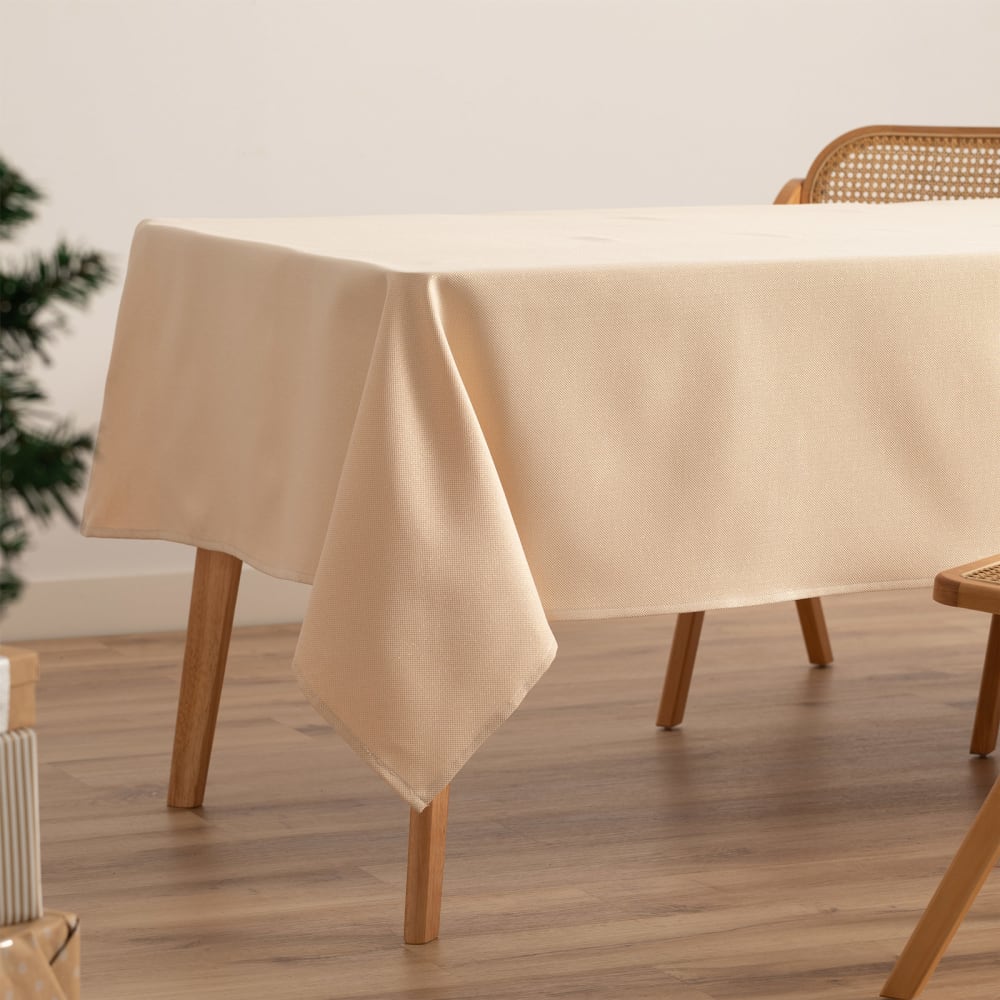 Jacquard Weihnachtstischdecke aus Baumwolle, Orange Gold 140x140