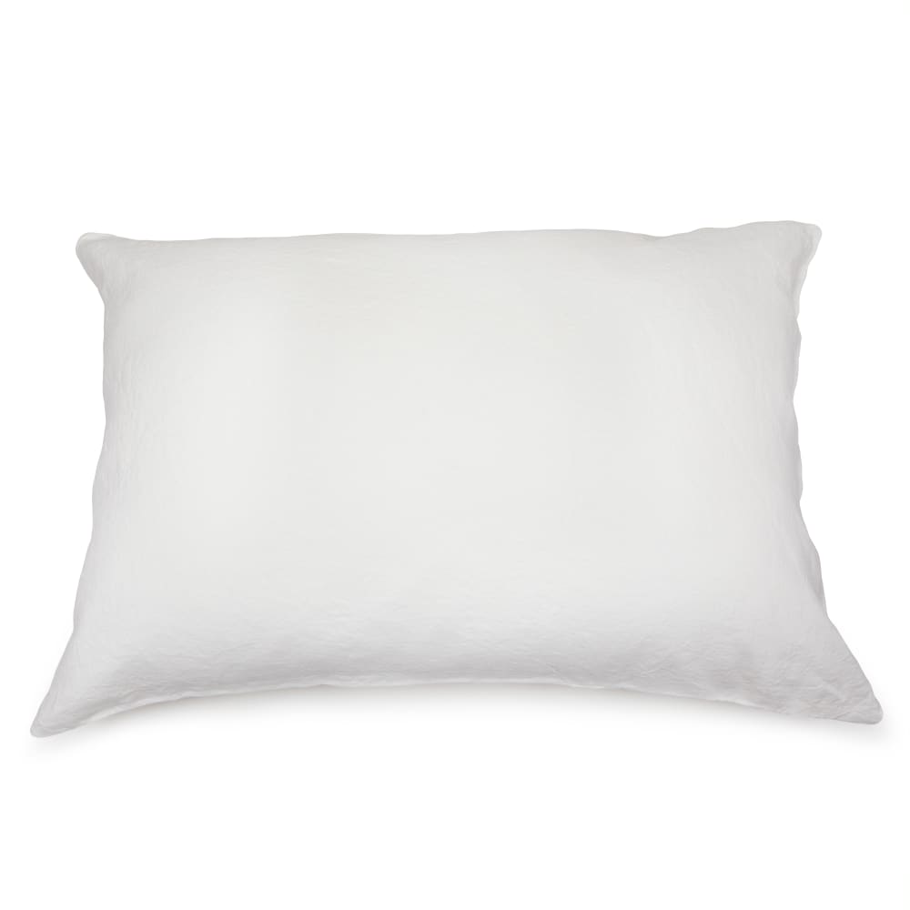 Taie d'oreiller lin lavé blanc 50X70 CM