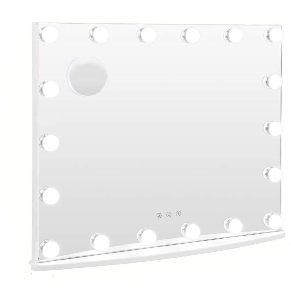 Miroir de coiffeuse 3 modes d'éclairage verre blanche 65x14x52,5cm