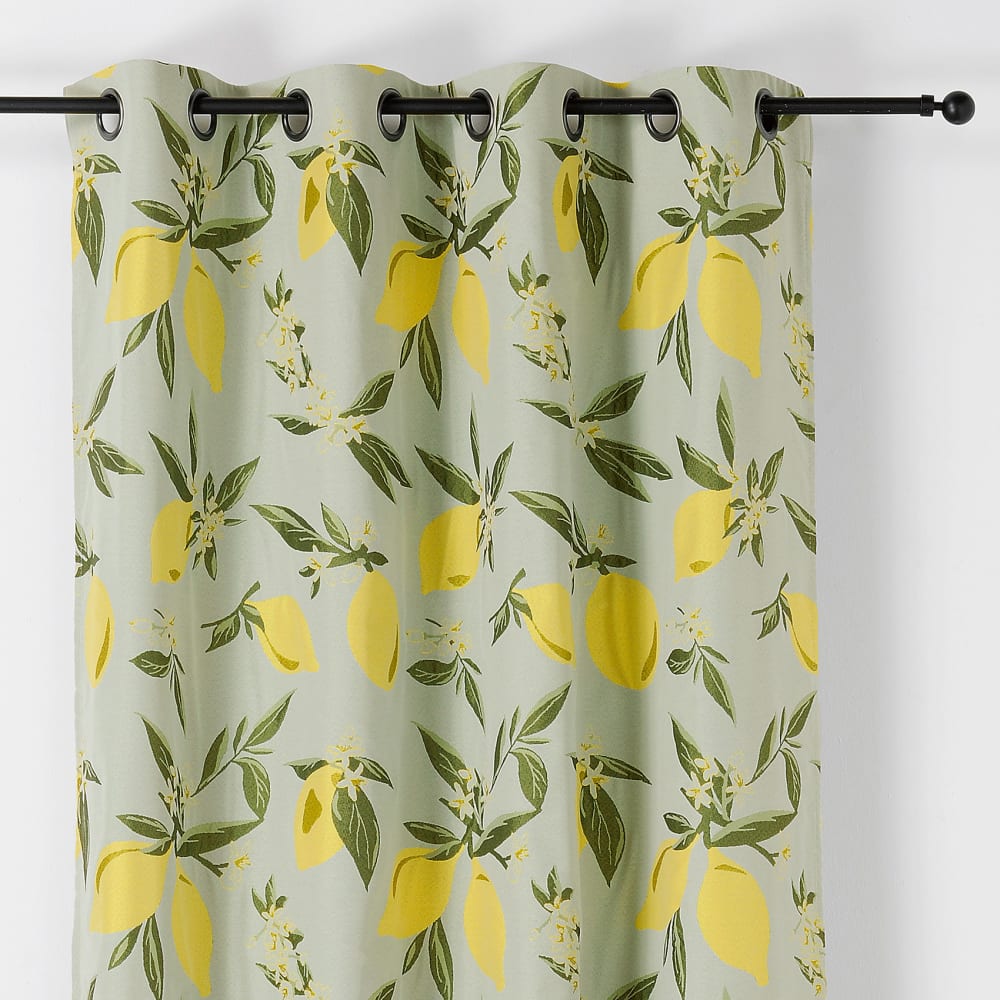 Rideau dolce vita motif citrons coton/polyester vert 140x260 cm — vue 3