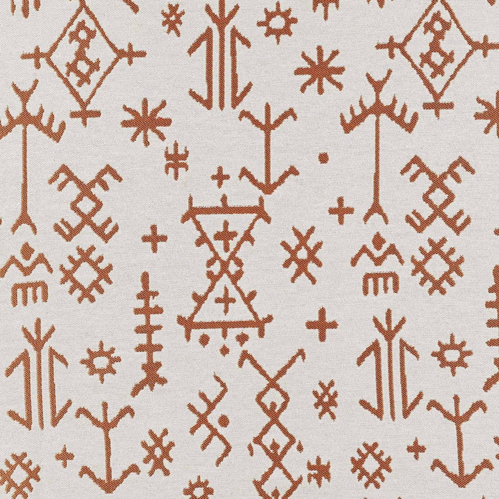 Rideau aux impressions de dessins aztèques polyester jaune ocre — vue 4