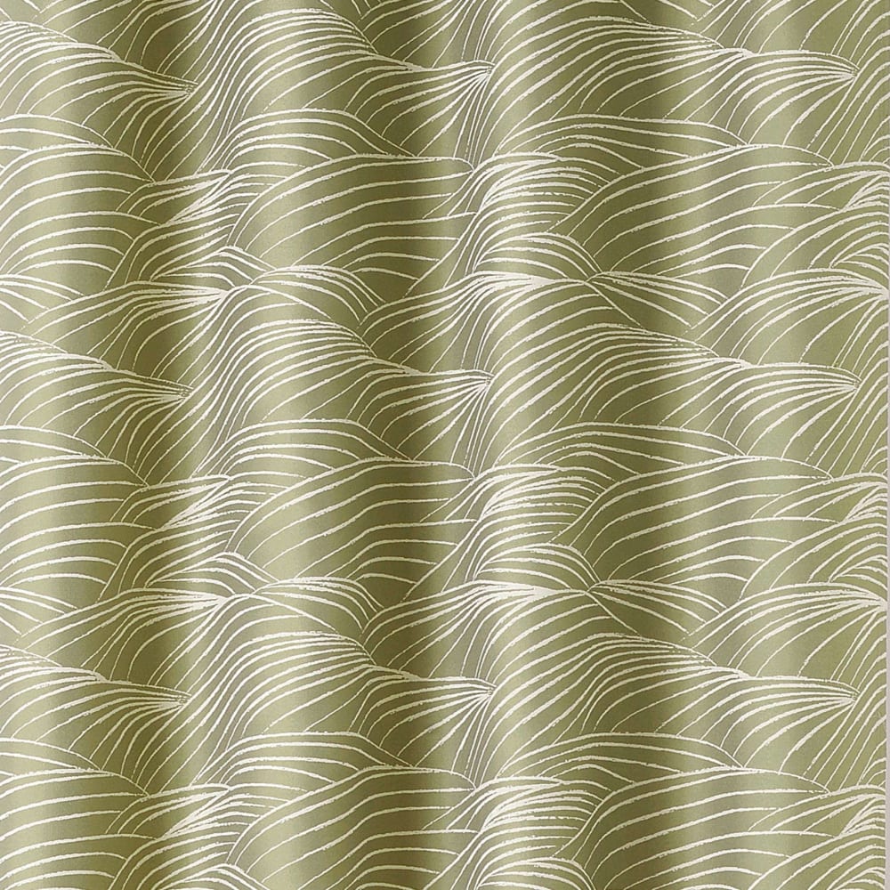 Rideau motifs coteaux de vigne coton/polyester vert olive 140x240 cm — vue 4