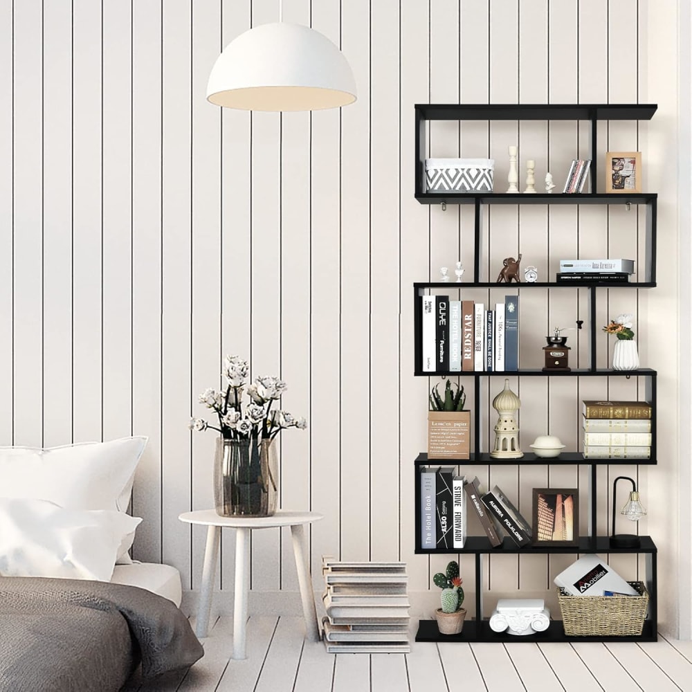Bibliothèque ètagère 6 niveaux en bois noir 80 x 23 x 191 cm - Maisons du Monde