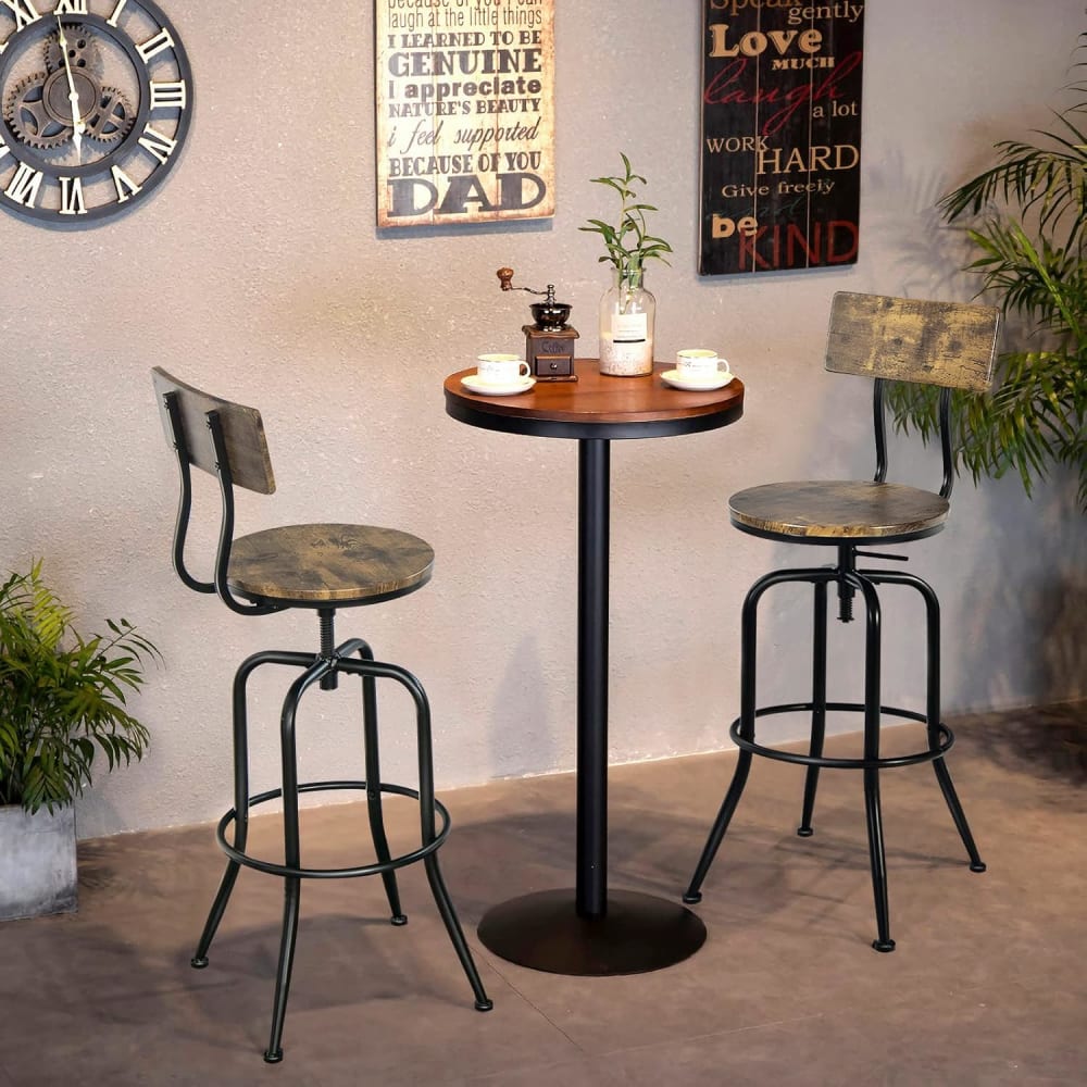 Ensemble de 2 tabourets de bar industriels 54 x 54x 98-106cm
