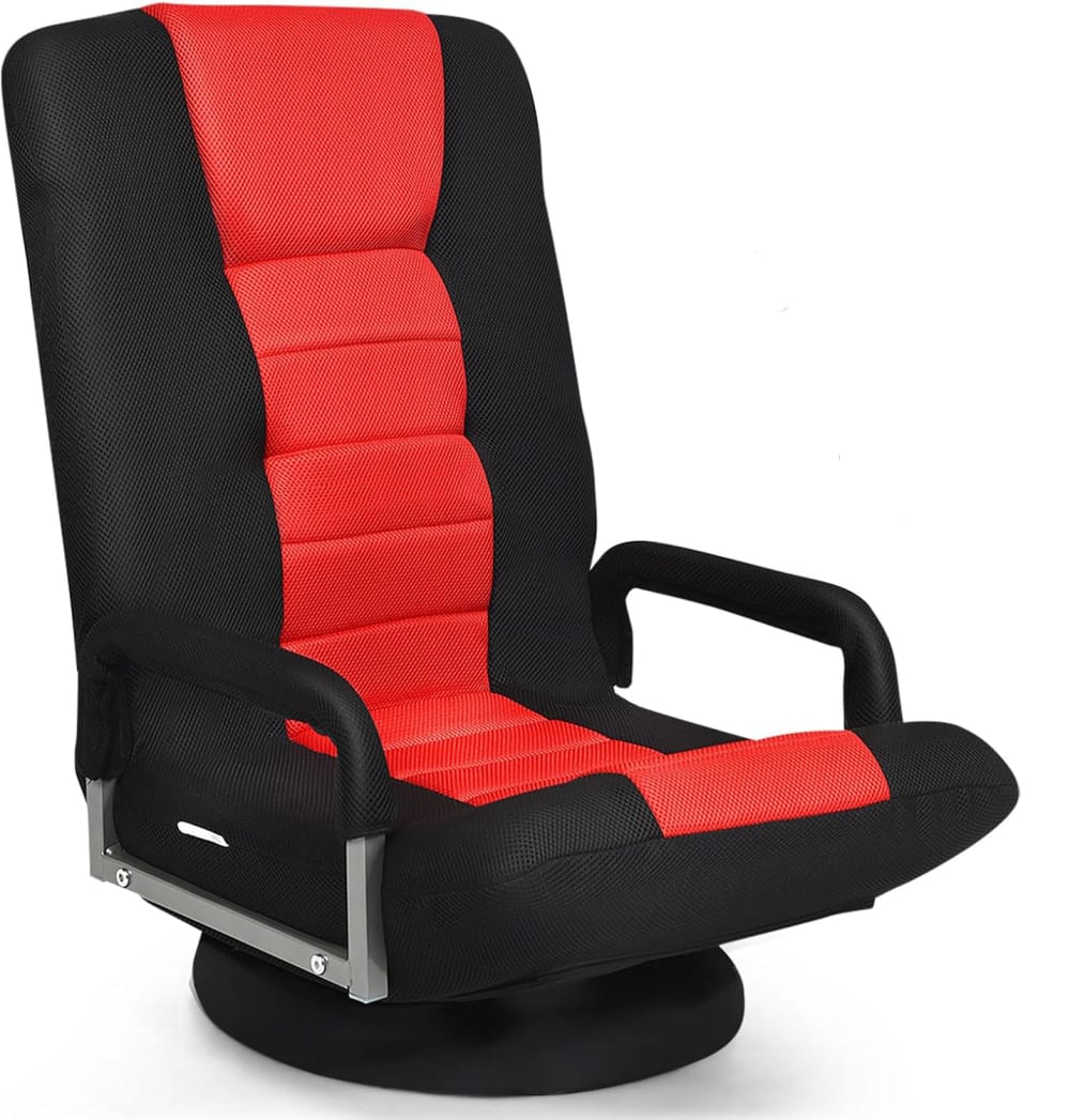 Fauteuil de relaxion pliable pivotante rouge 85x75x55cm