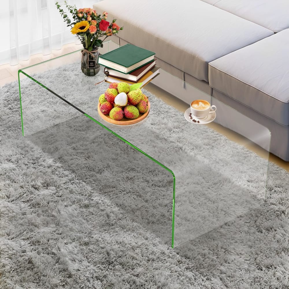 Table basse verre trempé,moderne minimaliste,transparent,108X50X35 cm - Maisons du Monde