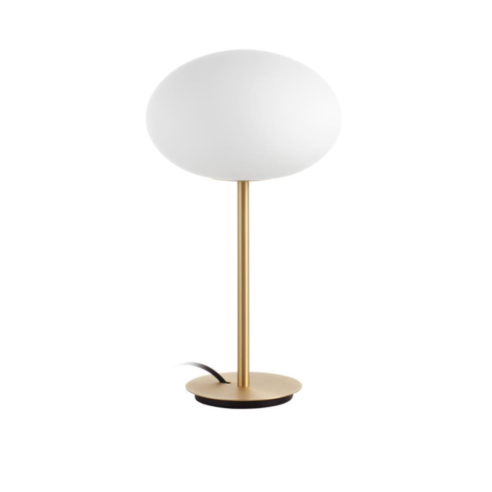 Millumine Lampe à poser laiton mat et globe en verre blanc Doré Métal