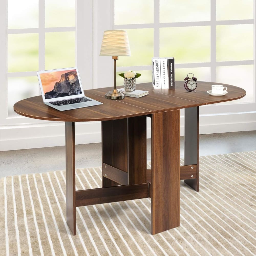Table de salle à manger pliable pour maison cuisine marron 163x80x75cm
