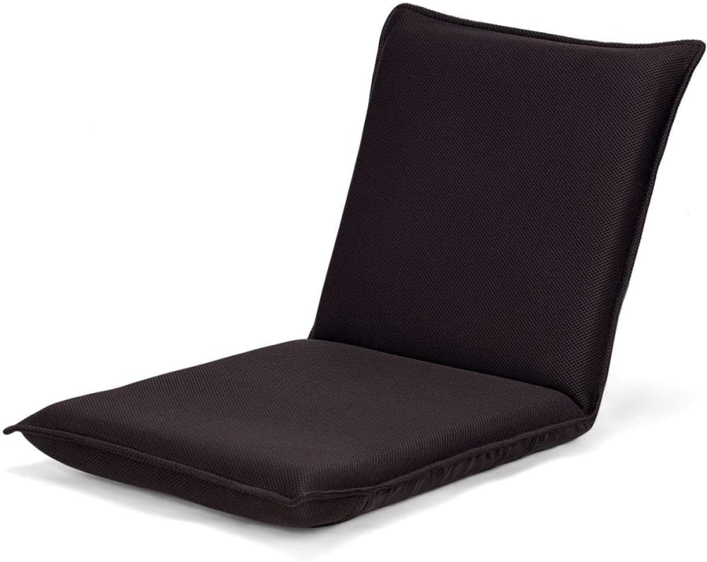 Chaise de sol pliante avec 6 positions réglables marron 97x47x8cm