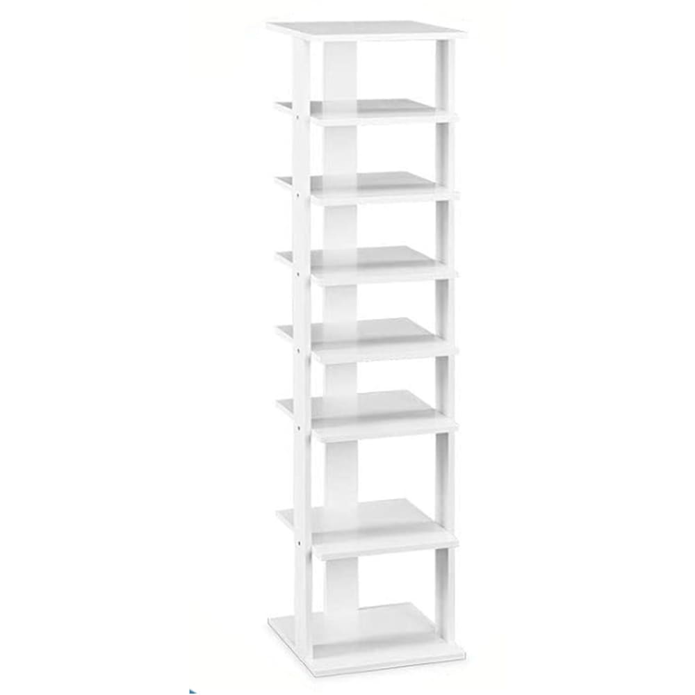 Étagère à chaussures 7 niveaux bois blanc 27,5 x 26,5 x 110 cm Étagère à chaussures 7 niveaux bois blanc 27,5 x 26,5 x 110 cm
