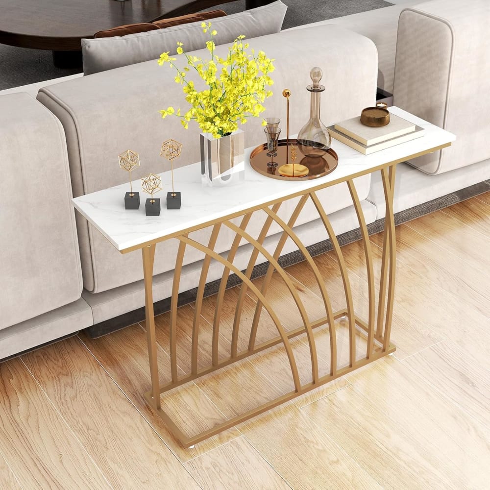 Table console meuble polyvalent doré 120 x 30 x 80 cm - Maisons du Monde
