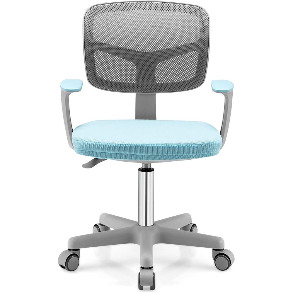 Chaise de bureau pour enfant hauteur réglable bleu 54x54x80cm