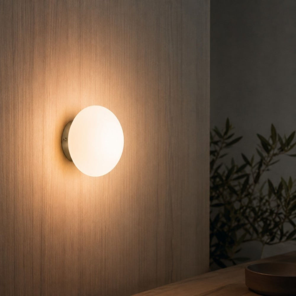 Applique murale laiton et globe verre blanc - Maisons du Monde