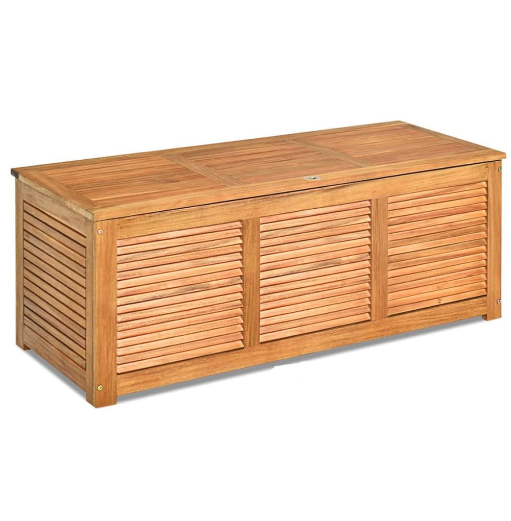 Coffre de jardin extérieur en bois d'acacia naturel 120X45X45cm