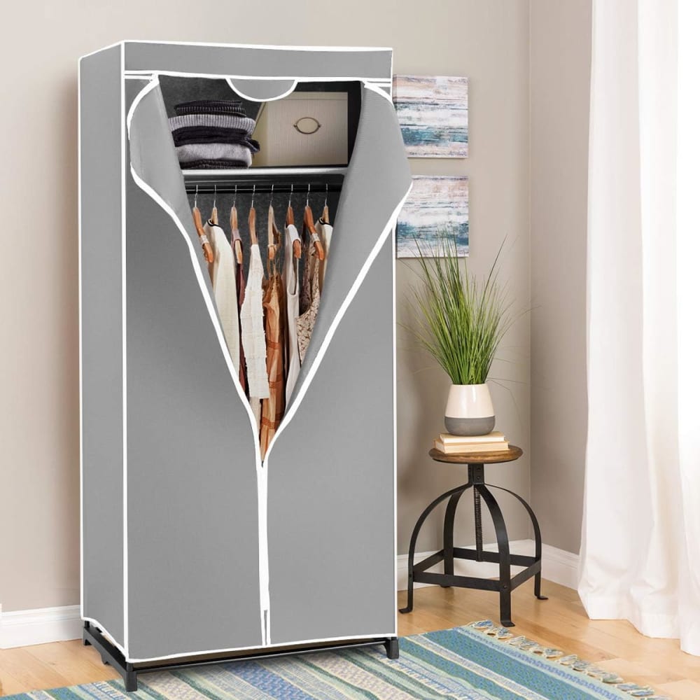 Armoire-penderie multifonctionnelle charge max 30kg gris 74x50x172cm