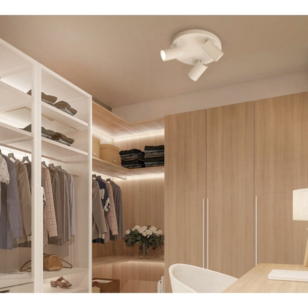 Plafonnier 3 spots métal blanc — vue 3