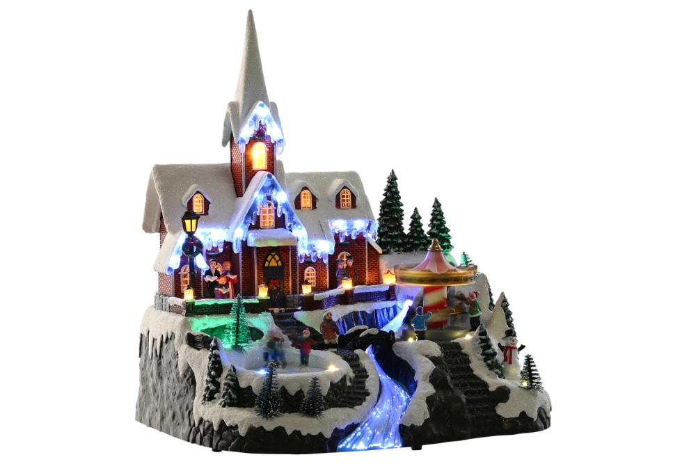 Ciudad de navidad led resina 33x31x38cm