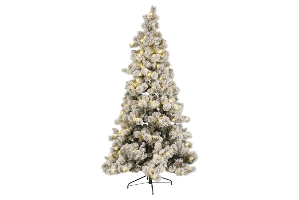 Arbol navidad led pe nevado blanco 140x140x210 cm