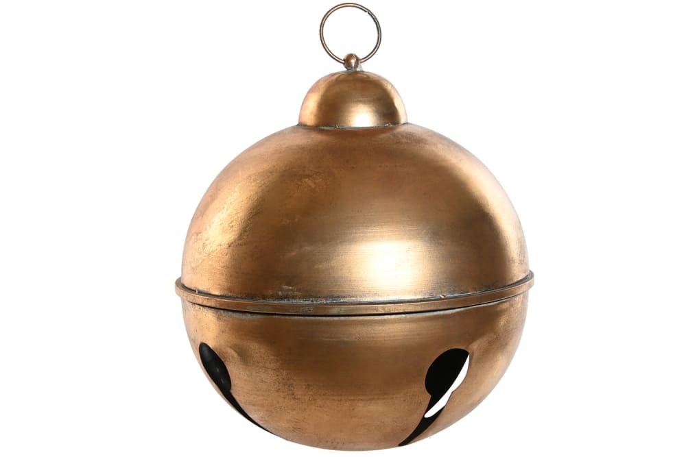 Bola campana decoracion navidad metal 42x42x46,5cm