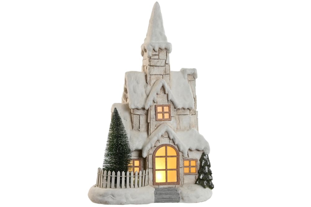 Casa de navidad decoracion luminosa led magnesia 35x20x51cm