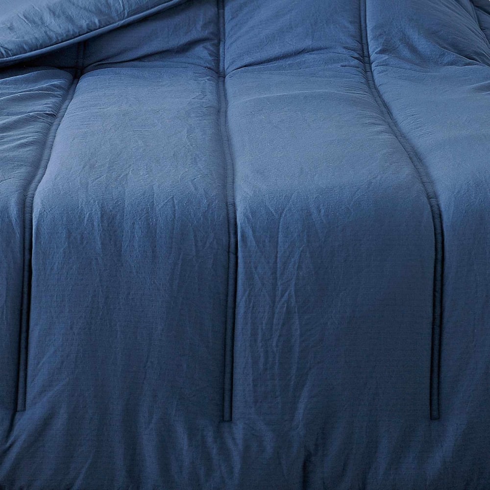 Jeté de lit uni polyester bleu 240x260 cm - Maisons du Monde