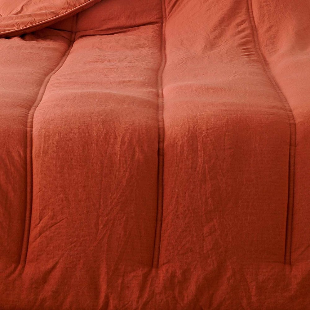 Jeté de lit uni polyester terracotta 180x240 cm - Maisons du Monde