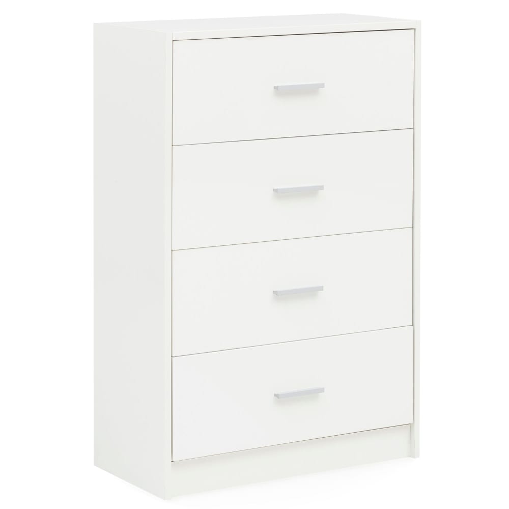 Commode à 4 tiroirs en aggloméré, blanc