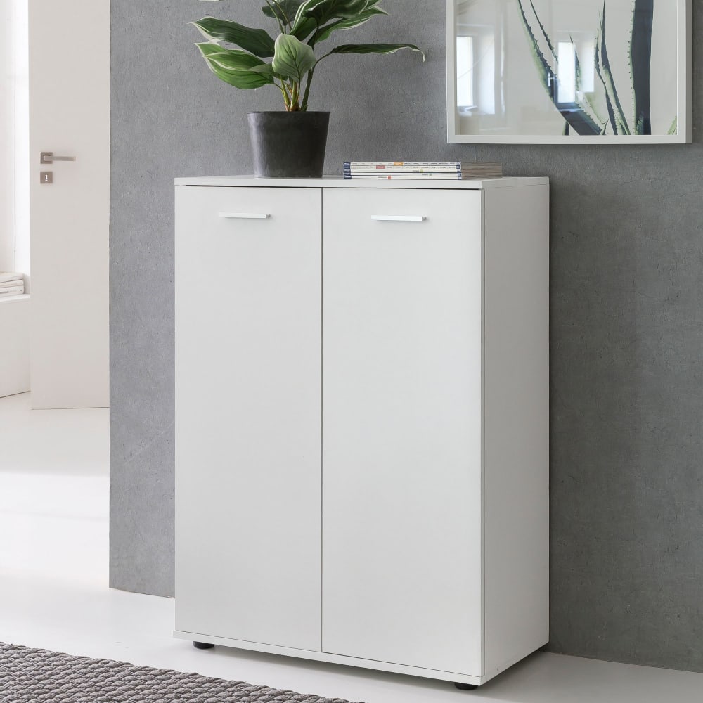 Kommode mit 2 Türen aus Spanplatte, Weiß - Maisons Du Monde