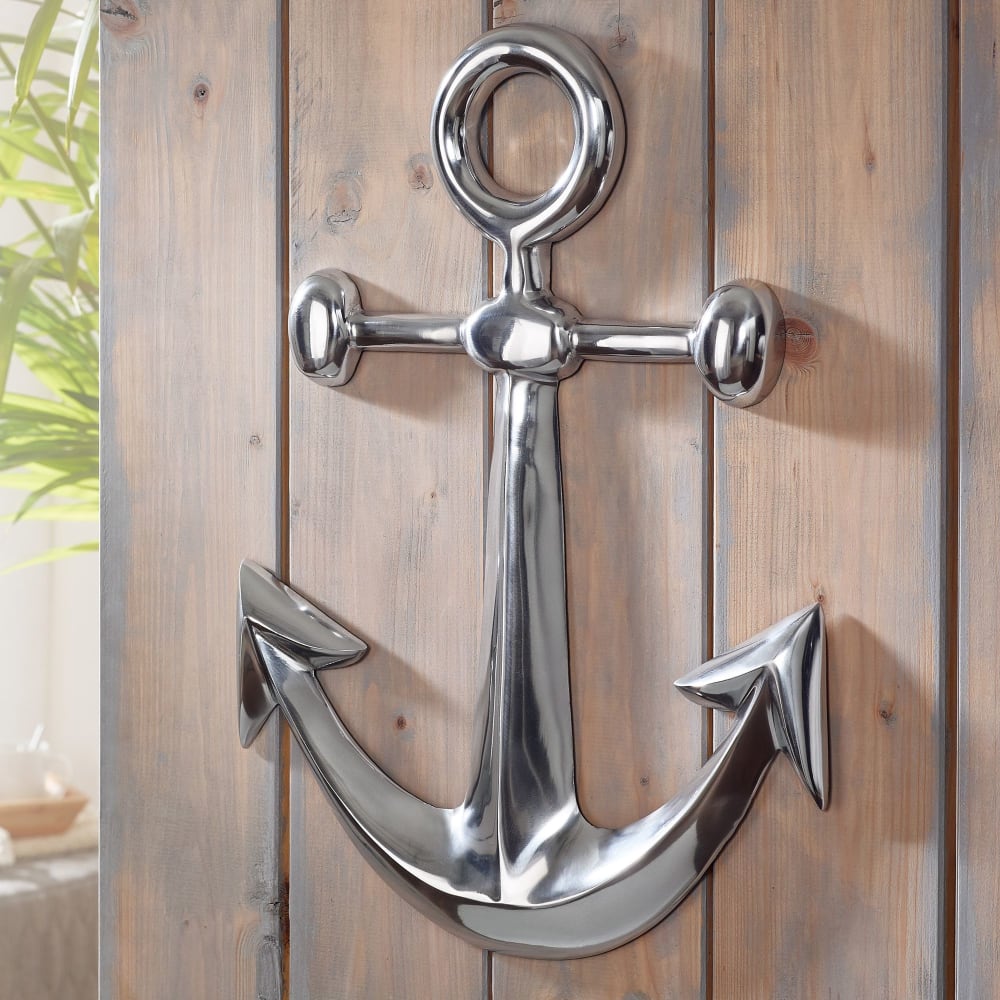 Wanddekoobjekt Anker aus Aluminium, Silber - Maisons Du Monde