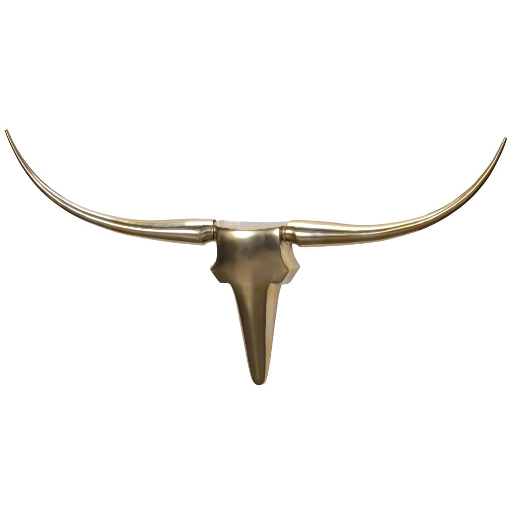 FineBuy Wanddekoobjekt Gerweih aus Aluminium, Gold style modern Gold Aluminium