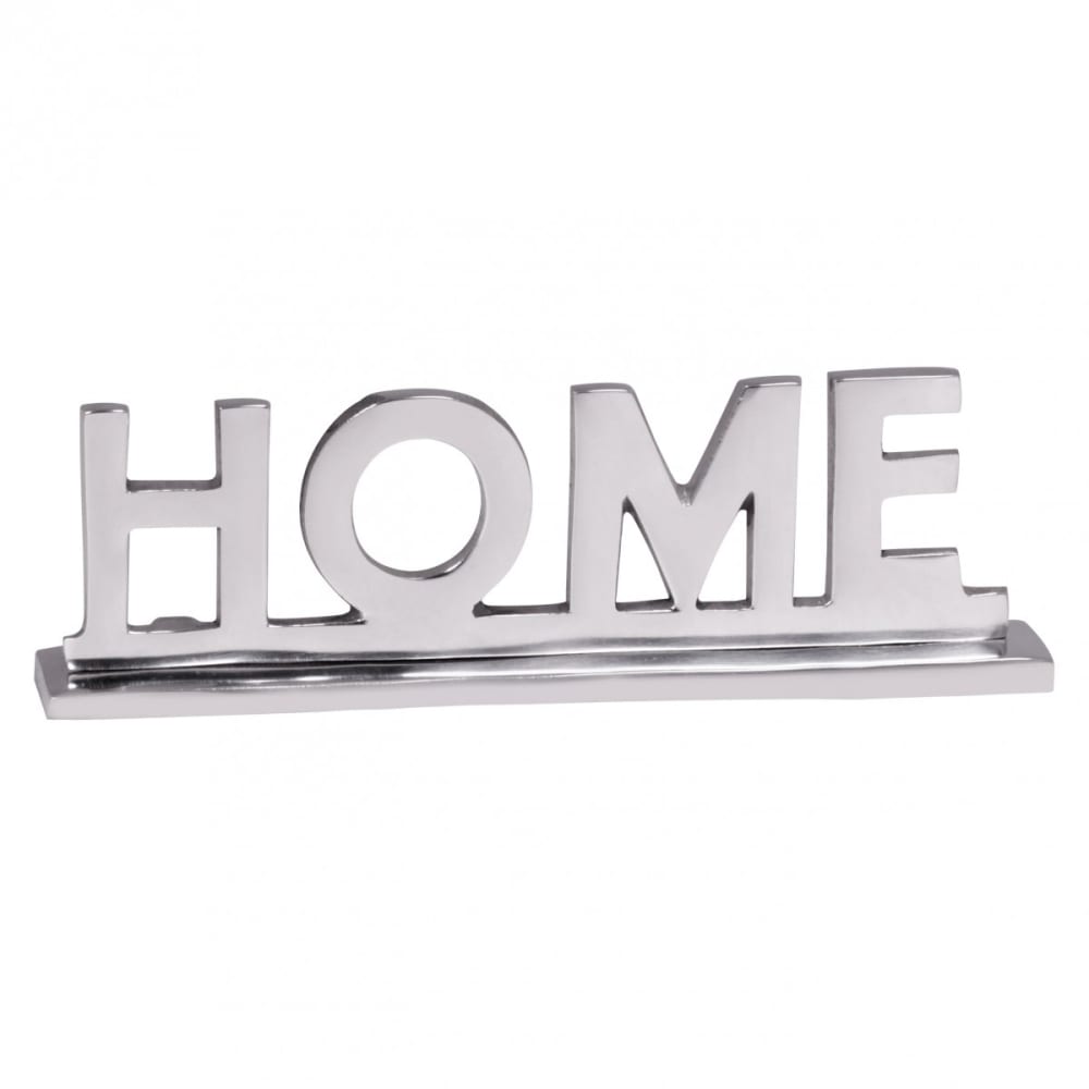 FineBuy Deko-Buchstaben HOME aus Aluminium, Silber style modern Silber Aluminium