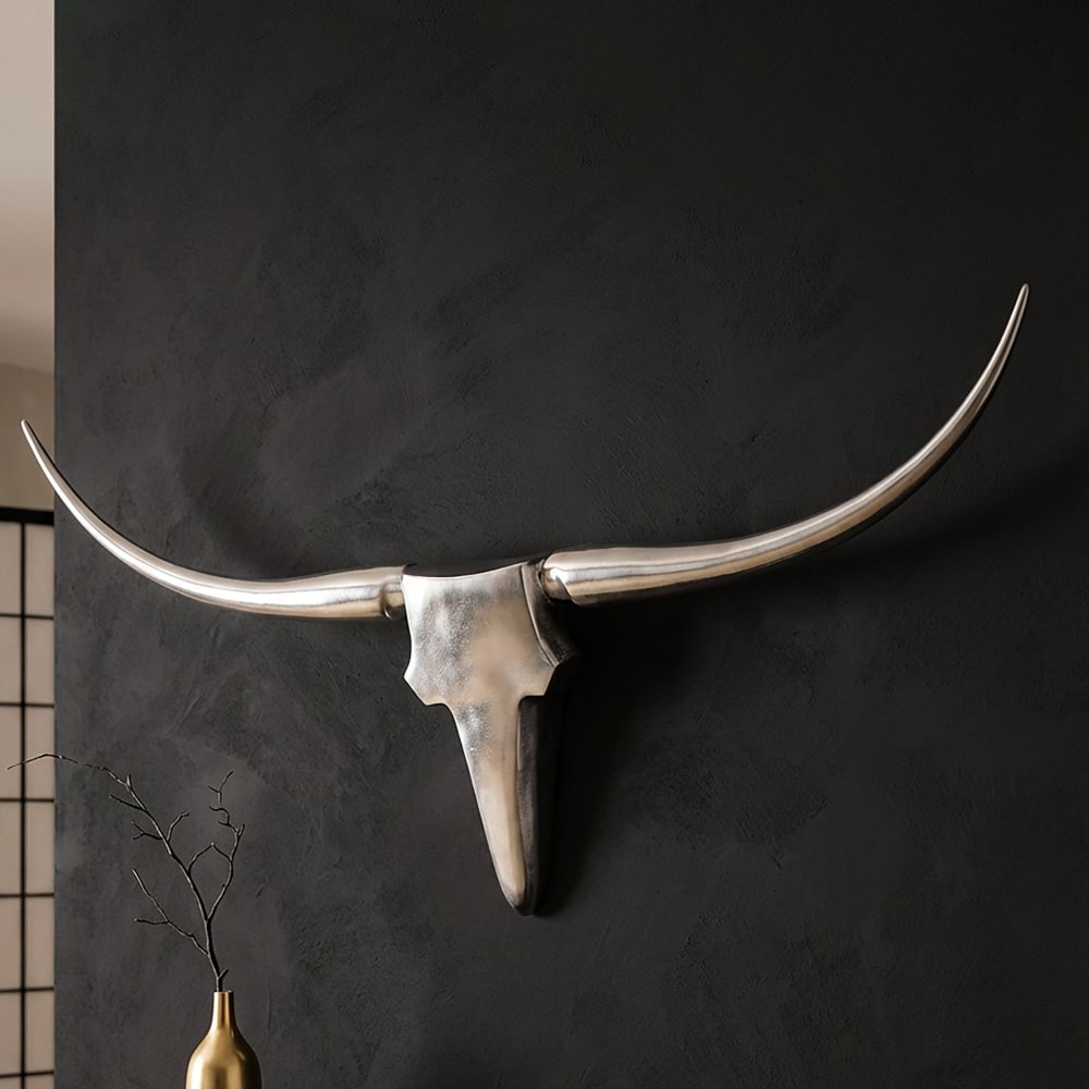Wanddekoobjekt Geweih aus Aluminium, Silber - Maisons Du Monde
