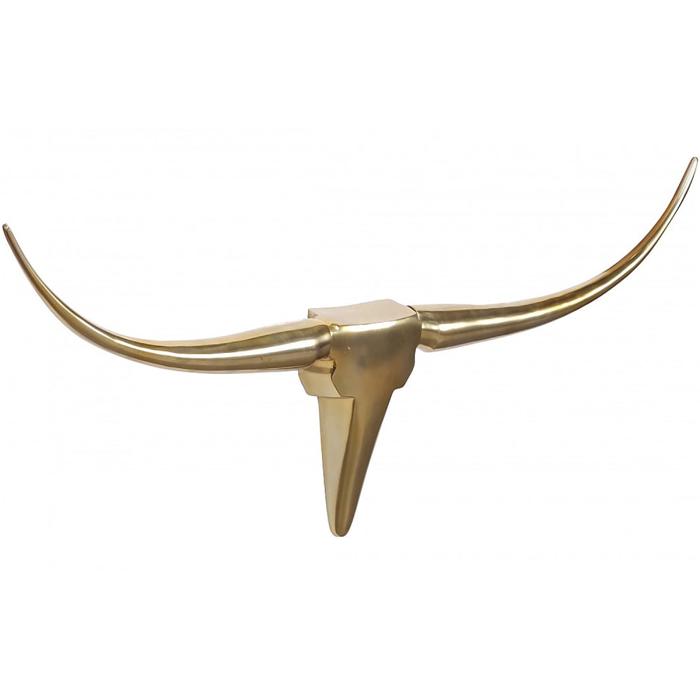 FineBuy Wanddekoobjekt Geweih aus Aluminium, Gold style modern Gold Aluminium