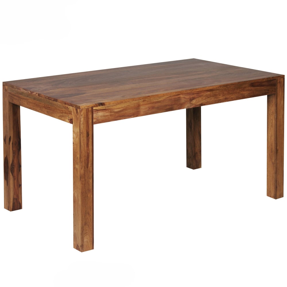 FineBuy Esstisch 160 cm aus Sheesham Massivholz, Braun style modern Braun