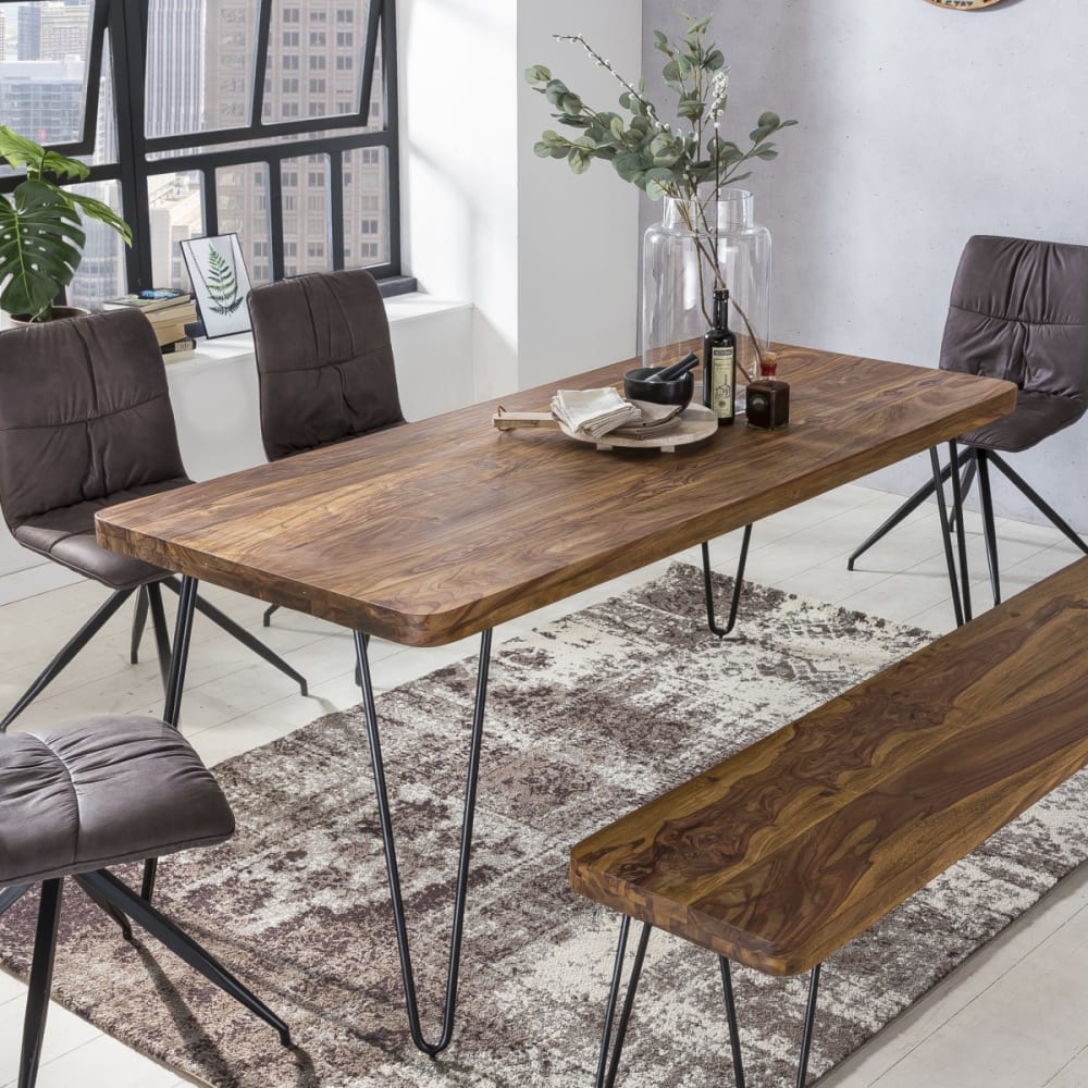 Esstisch 120 cm aus Sheesham Massivholz, Braun - Maisons Du Monde