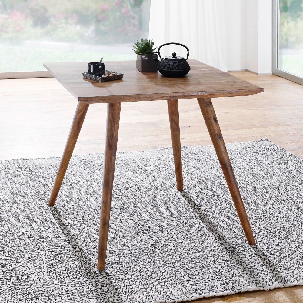 Esstisch aus Sheesham Massivholz, 80 cm Braun - Maisons Du Monde