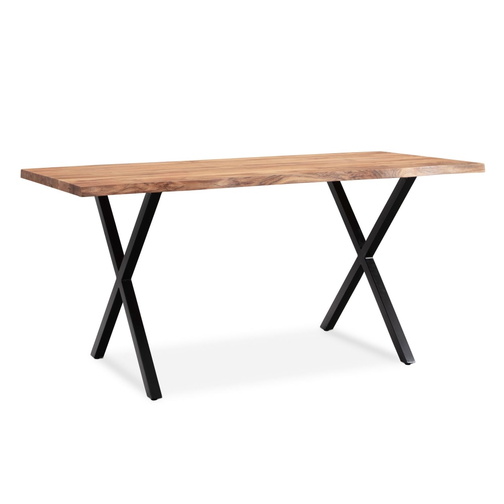 Table à manger 120 cm en bois d'acacia massif, marron Table à manger 120 cm en bois d'acacia massif, marron