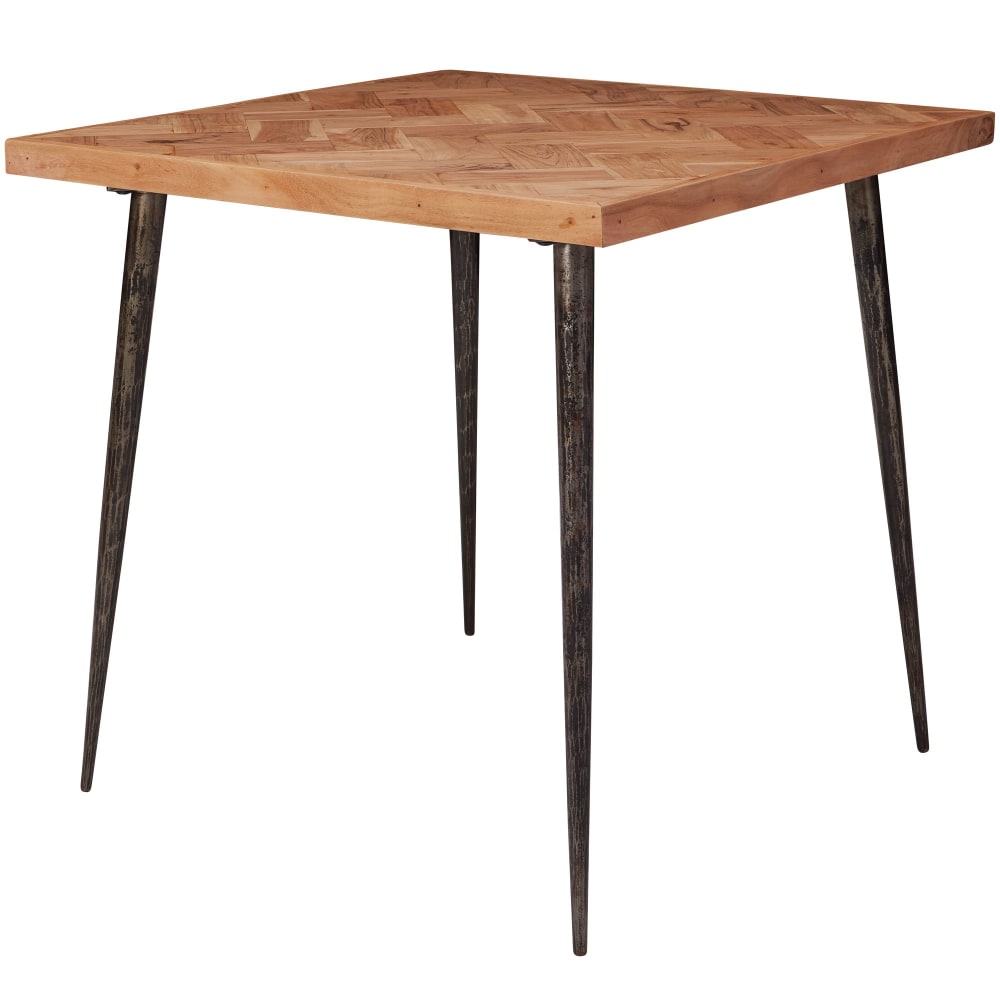 Table à manger 80 cm en bois d'acacia massif, marron