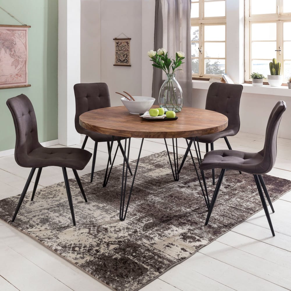 Esstisch 120 cm aus Sheesham Massivholz, Braun - Maisons Du Monde