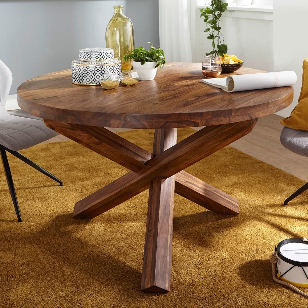 Esstisch 120 cm aus Sheesham Massivholz, Braun - Maisons Du Monde