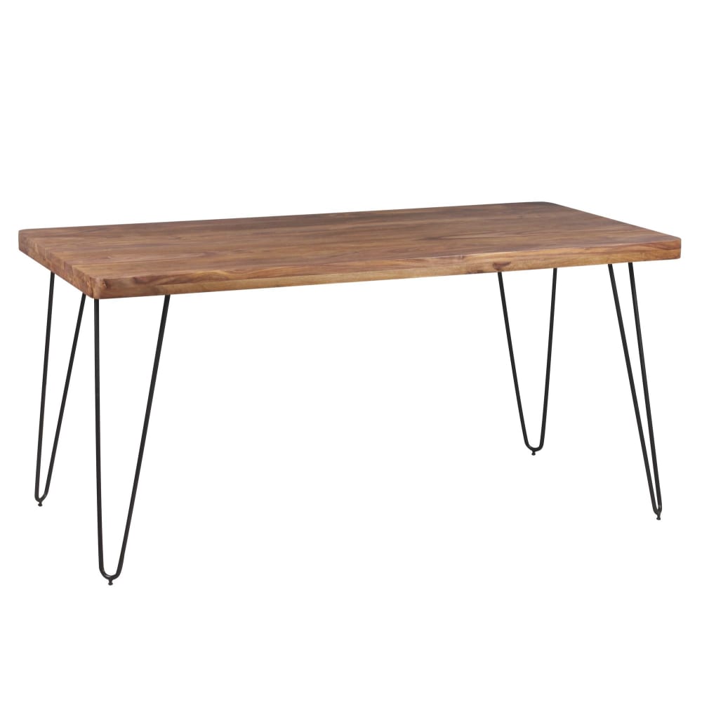 FineBuy Esstisch 200 cm aus Sheesham Massivholz, Braun style modern Braun