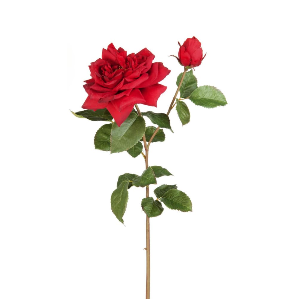 Sia Deco Tige de rose ouverte artificielle rouge h80 style contemporain - Pes - Polyester