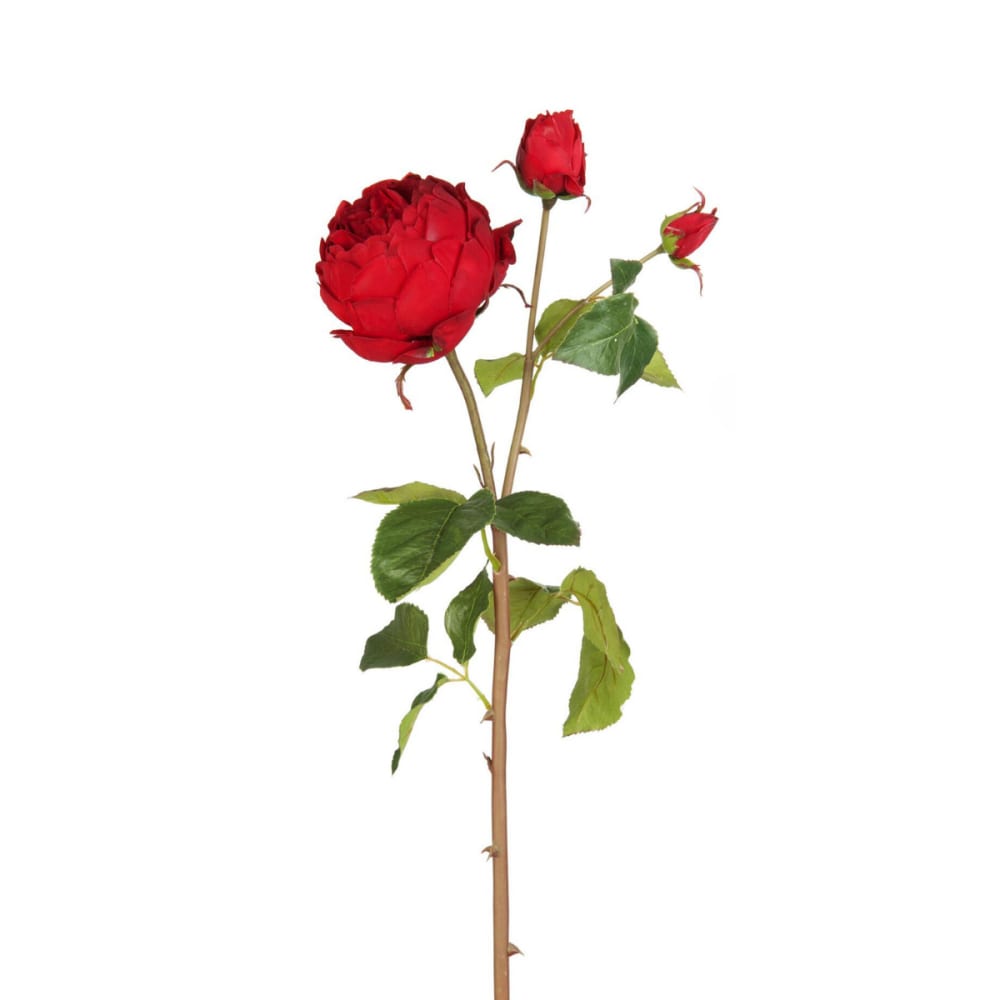 Sia Deco Künstlicher geschlossener Rosenstiel H80, Rot style modern Rot Pes - Polyester
