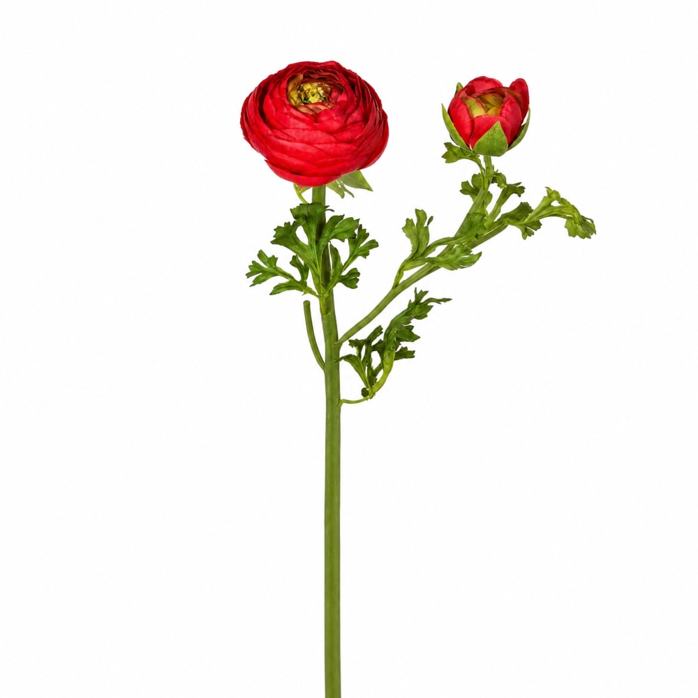 Tige de renoncule artificielle rouge h56