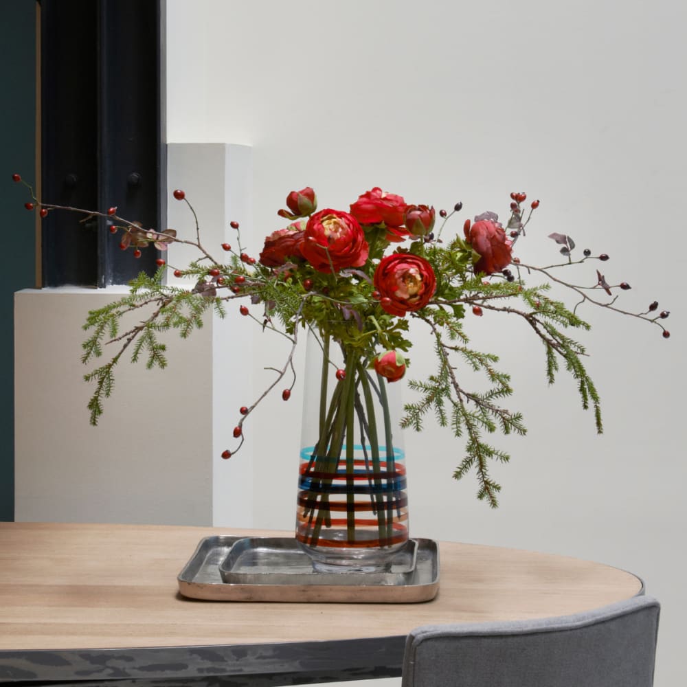 Tige de renoncule artificielle rouge h56 — vue 3
