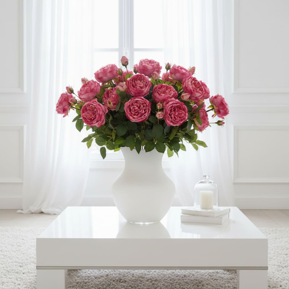 Tige de rose fermée artificielle rose et fuchsia h80 - Maisons du Monde