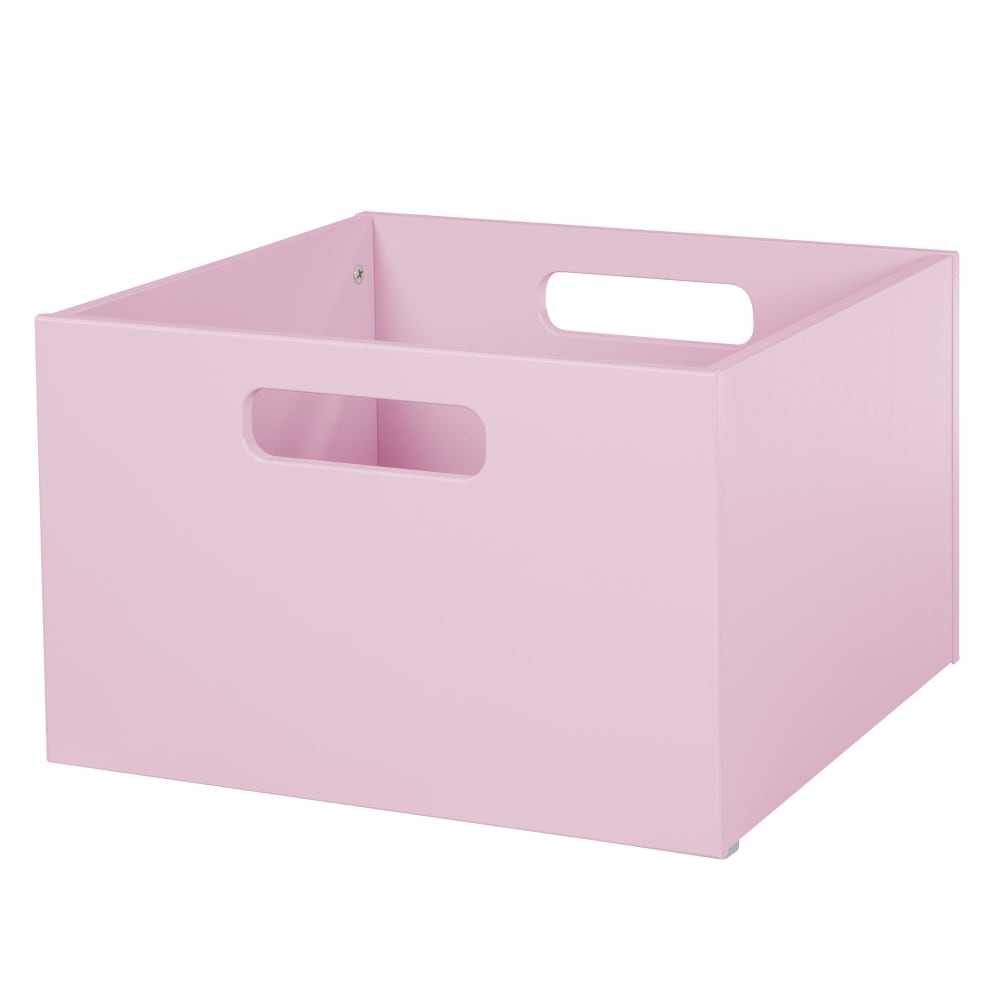 Boîte de rangement enfant à poignées en bois rose Boîte de rangement enfant à poignées en bois rose