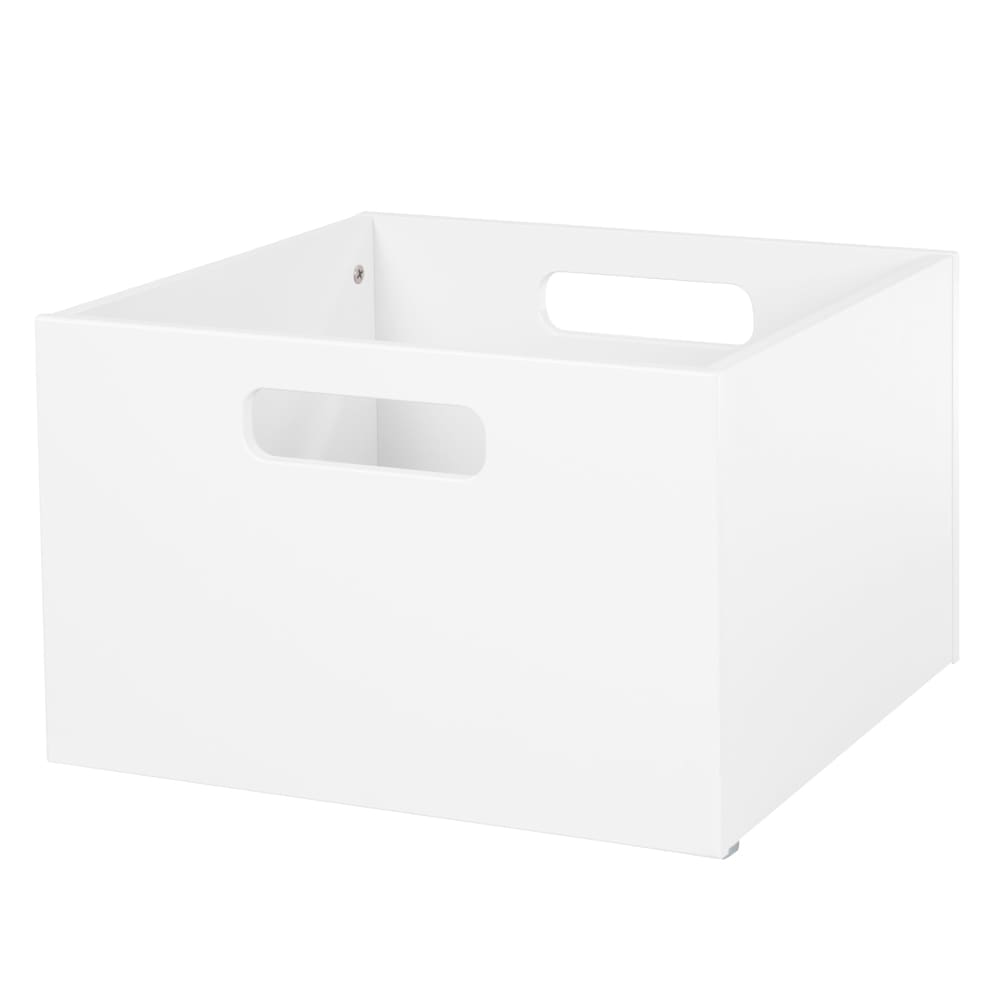 Boîte de rangement enfant à poignées en bois blanc Boîte de rangement enfant à poignées en bois blanc