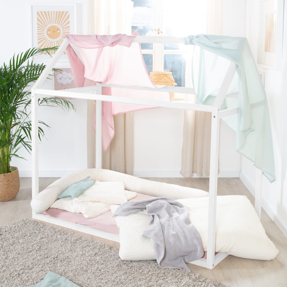 Lit en forme de maison 70 x 140 cm en blanc - Maisons du Monde