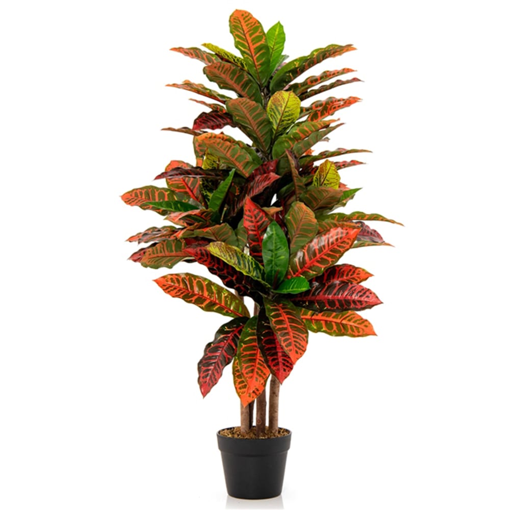 Plante croton artificielle 100cm en pot de ciment 16x16x100cm
